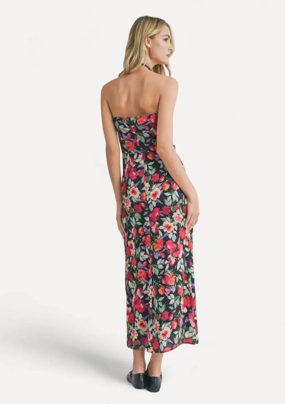 A Night In Tube Midi Dress - Black Multi