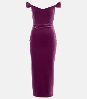 Alex Perry Off-shoulder velvet corset dress