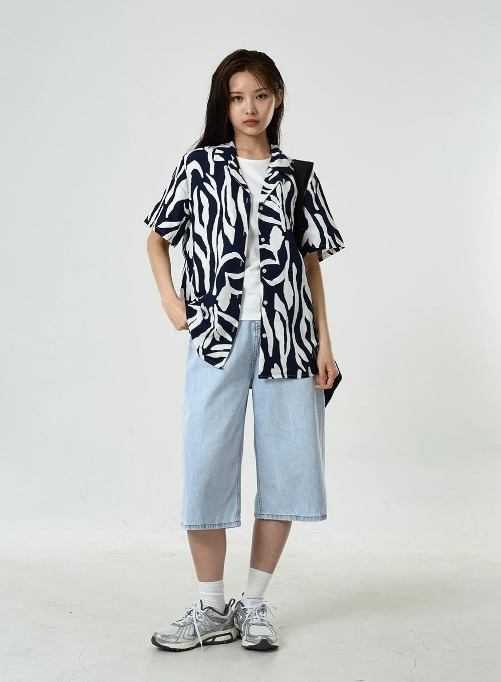 Basic Long Denim Shorts CU7