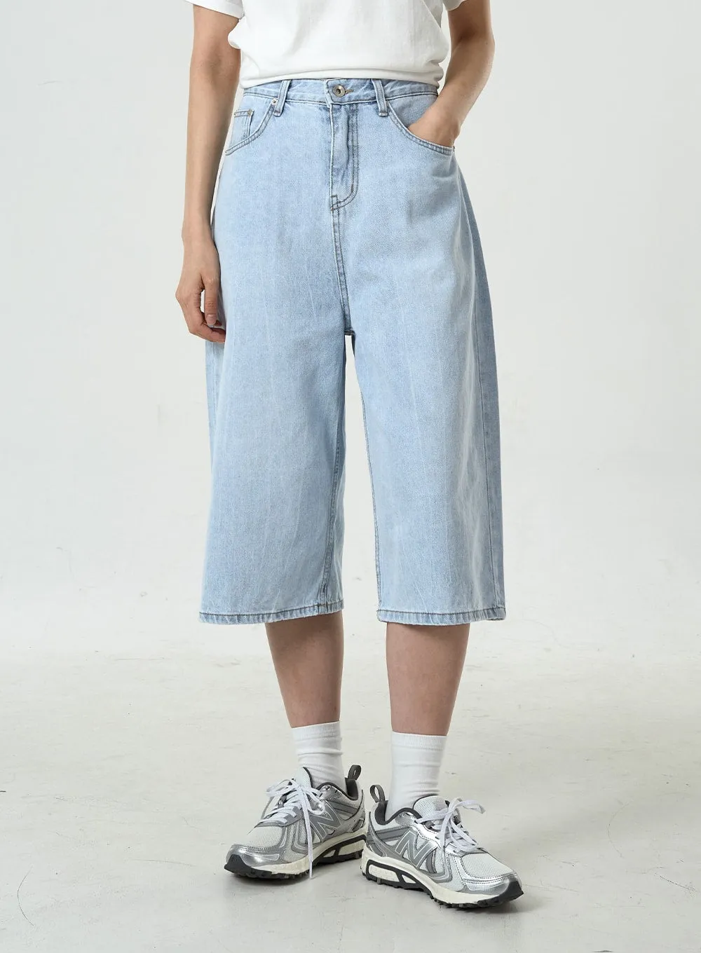 Basic Long Denim Shorts CU7