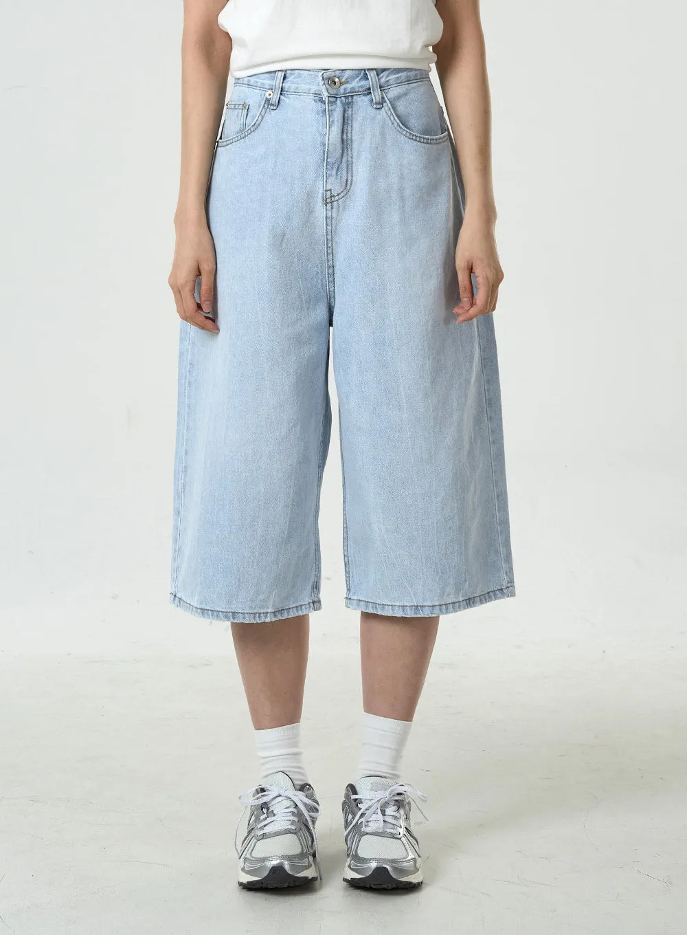 Basic Long Denim Shorts CU7