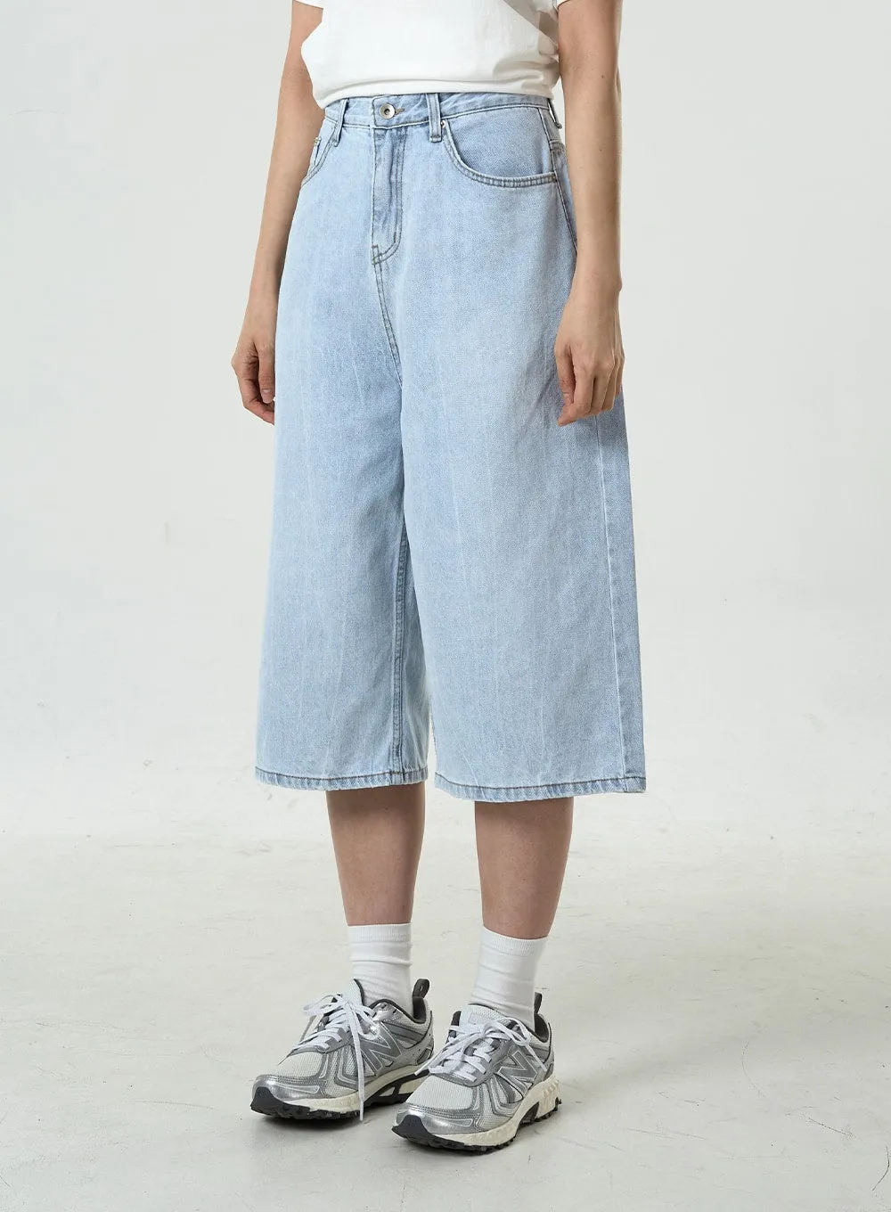 Basic Long Denim Shorts CU7