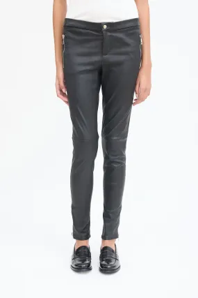 Black Leather Slim Trouser