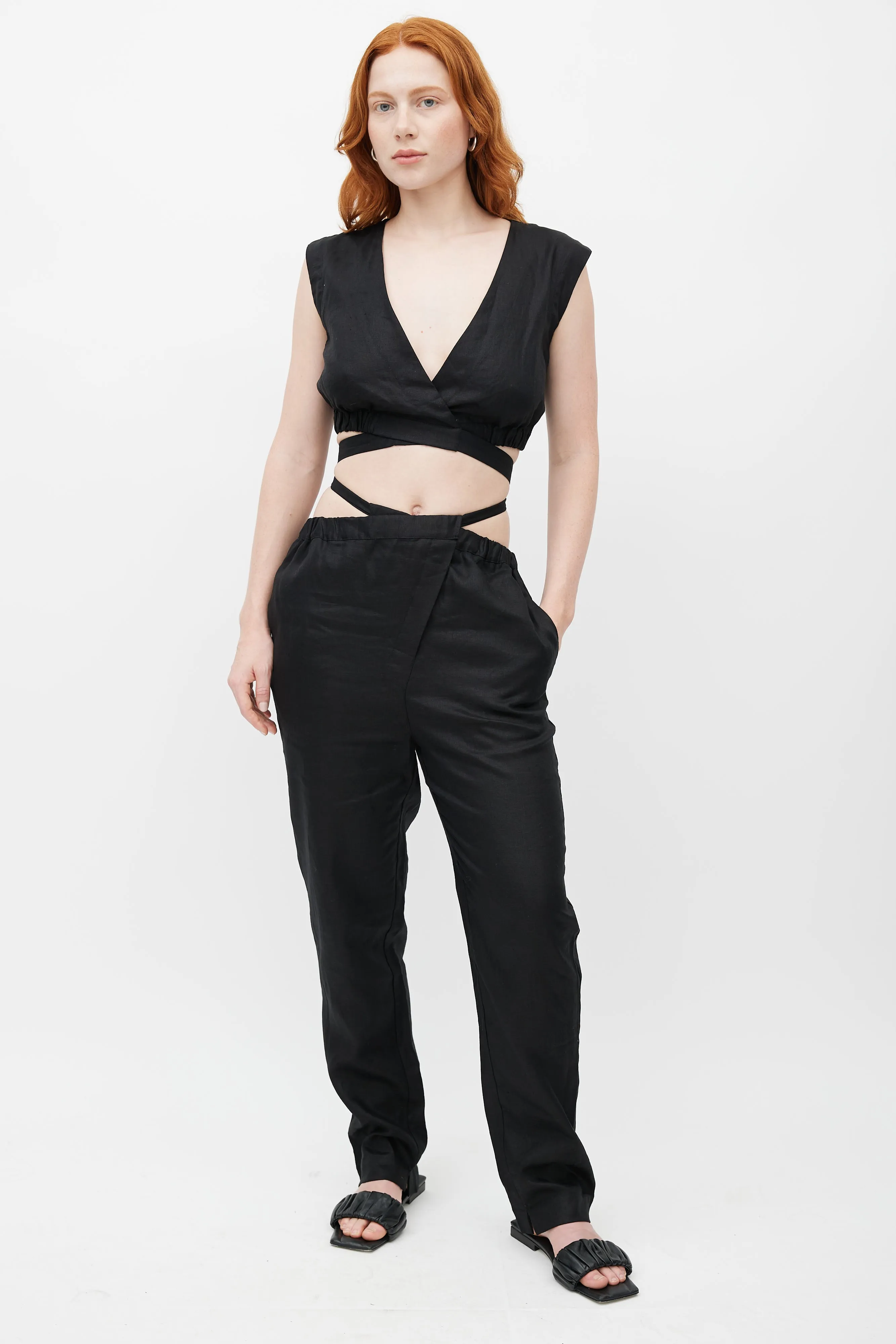 Black Linen Co-Ord Set