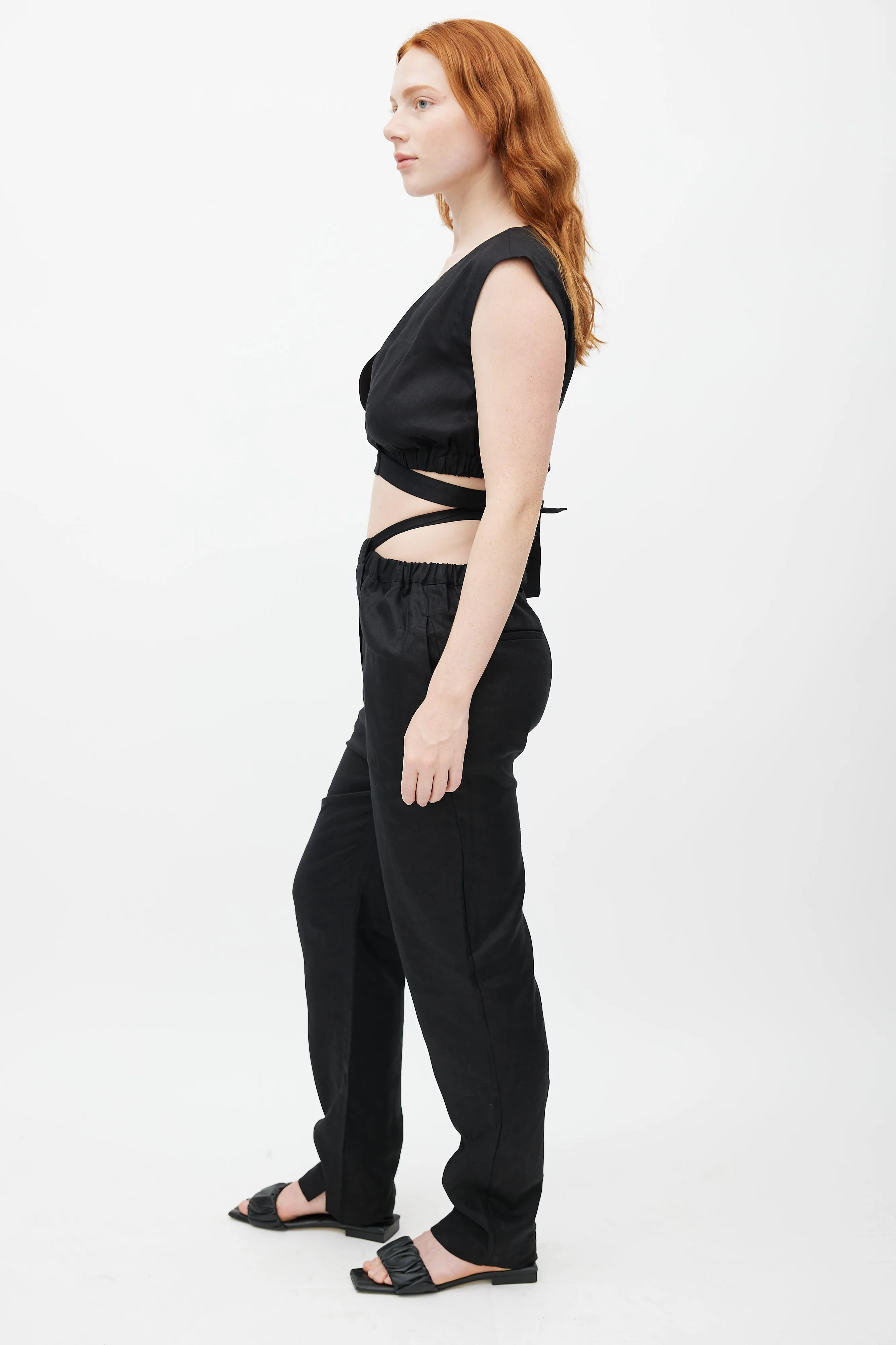 Black Linen Co-Ord Set