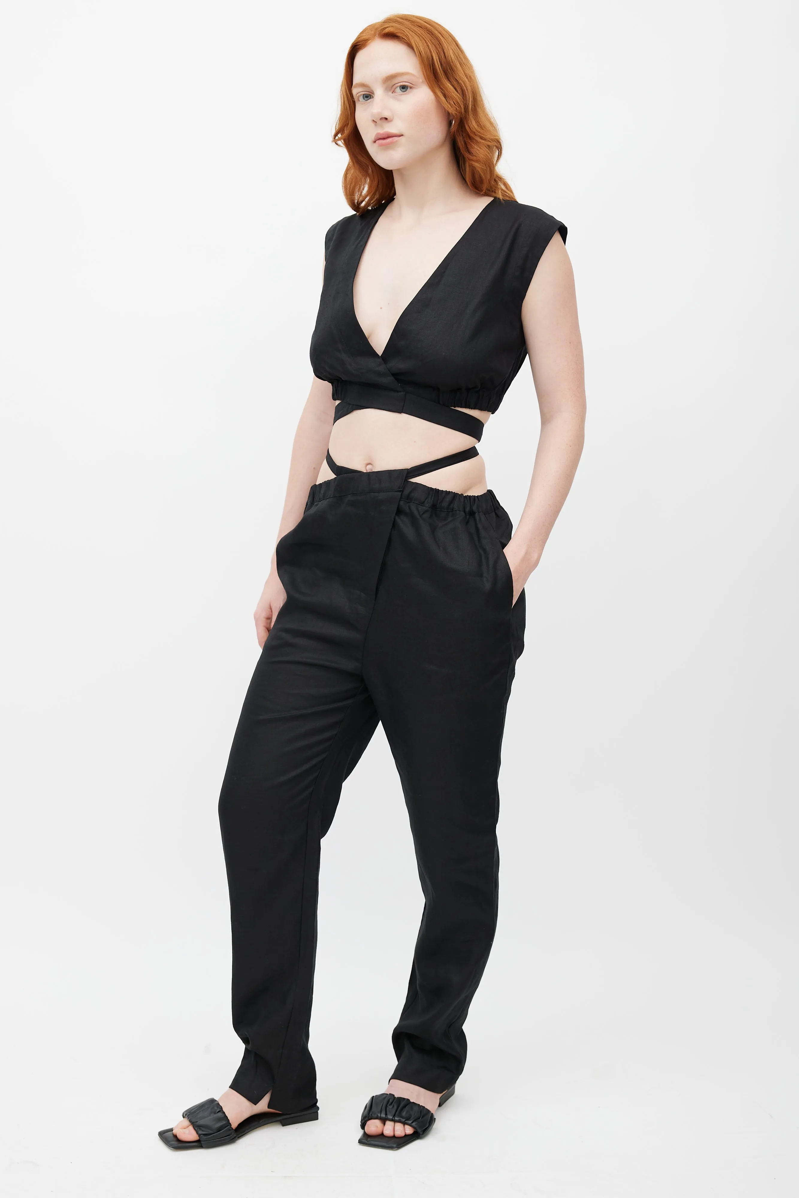 Black Linen Co-Ord Set