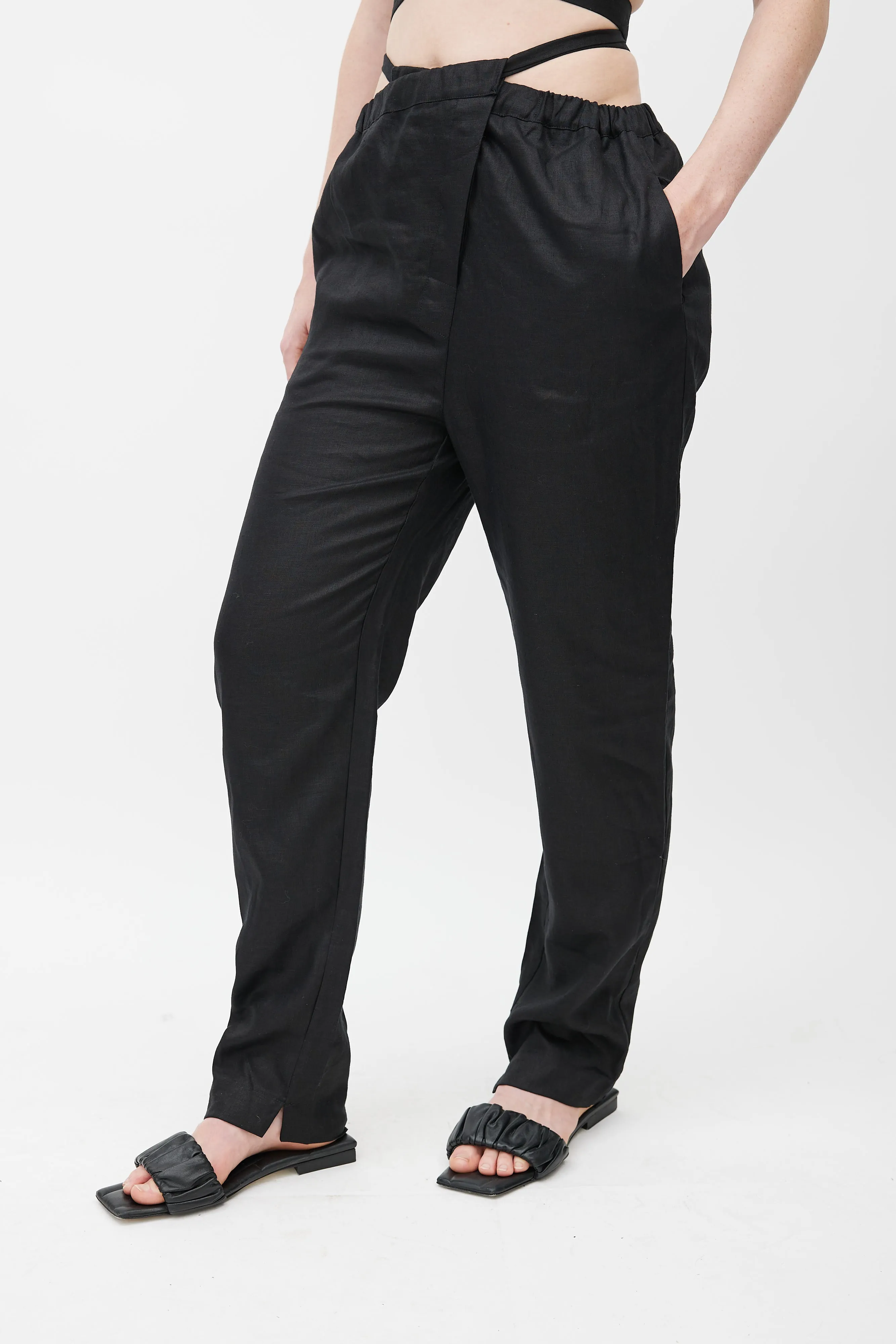 Black Linen Co-Ord Set
