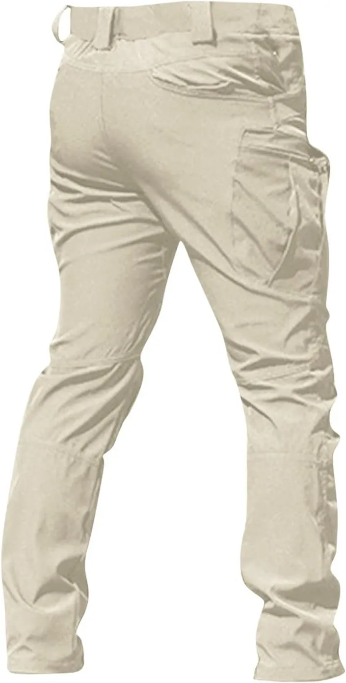 GOFULY Mens Cargo Pants Work Ripstop Stretch Construction Pants Slim Fit Casual Trousers Tall Baggy Pants with Multi Pockets