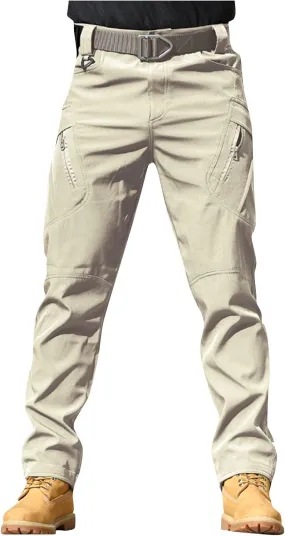 GOFULY Mens Cargo Pants Work Ripstop Stretch Construction Pants Slim Fit Casual Trousers Tall Baggy Pants with Multi Pockets