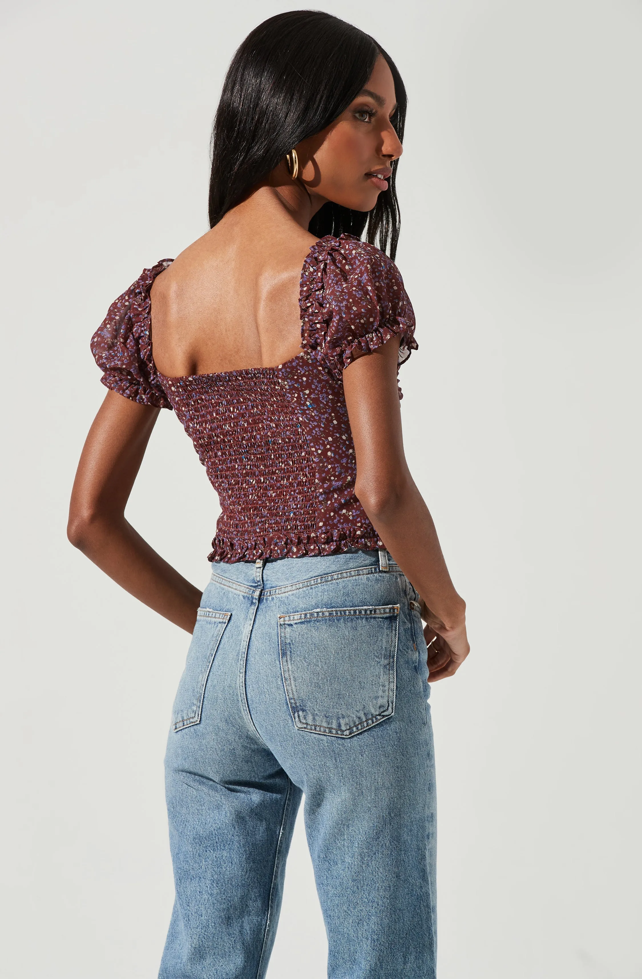 Helena Floral Ruched Top