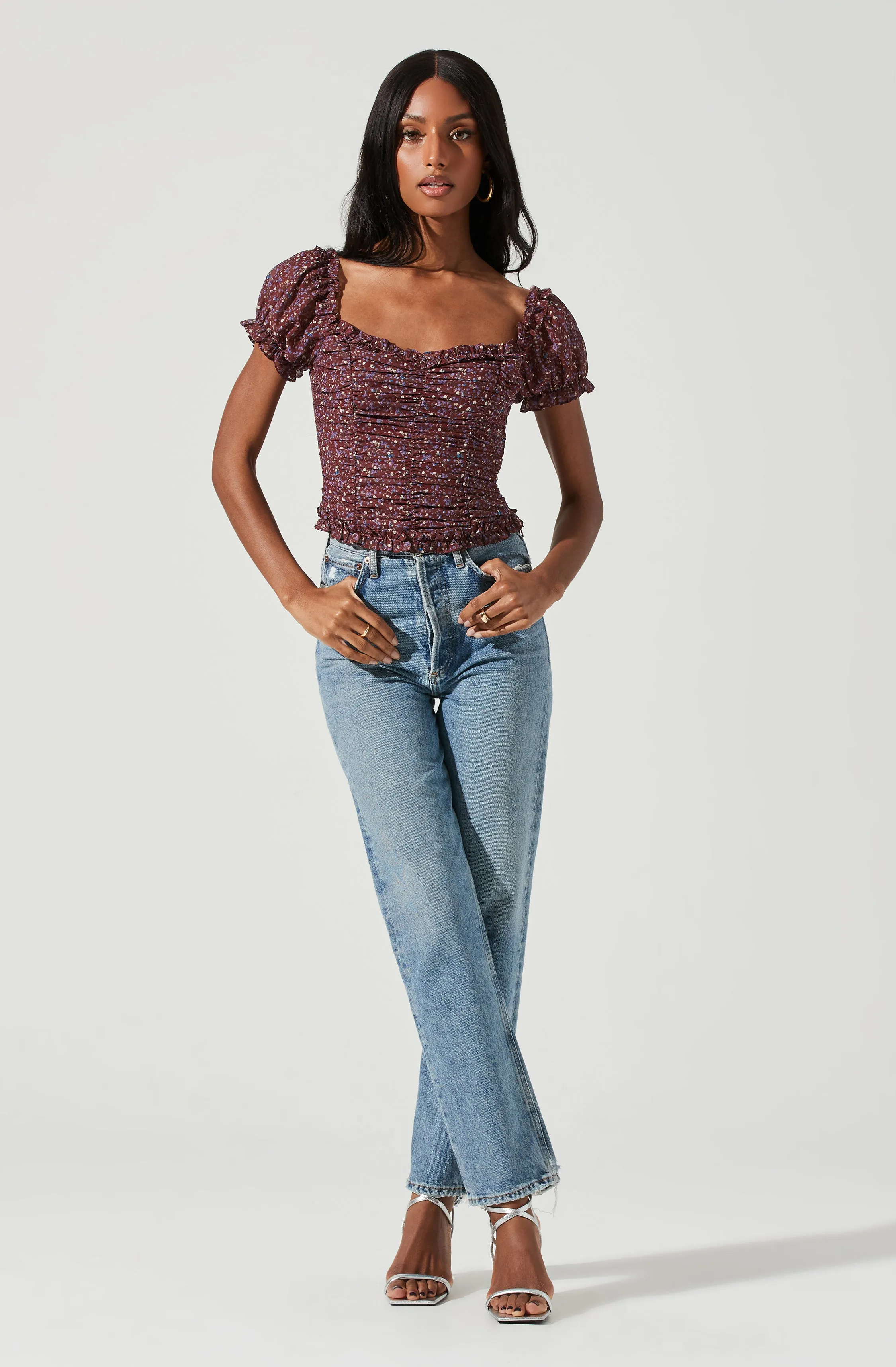 Helena Floral Ruched Top