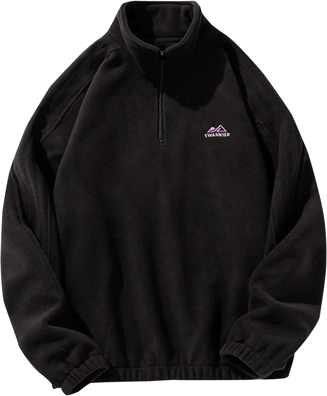 Mens 1/4 Zipper Fleece Sherpa Pullover Sweatshirt Classic Solid Color Vintage Warm Fall Winter Unisex Hoodie Outwear