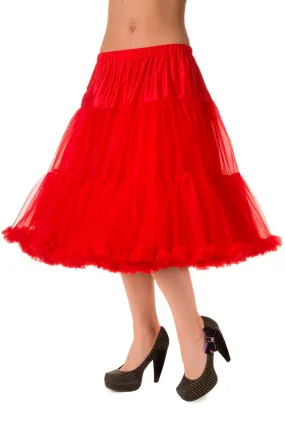 Plus Rockabilly Swing Dance Bridal Underskirt Super Soft Petticoat Red 26"