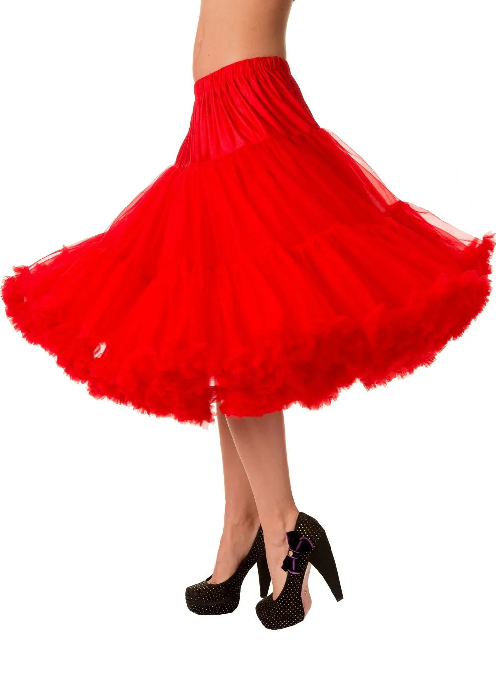 Plus Rockabilly Swing Dance Bridal Underskirt Super Soft Petticoat Red 26"
