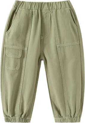 Toddler Boys Cargo Sweatpants Elastic Waist with Pockets Kids Baggy School Pants Plain Casual Aesthetic Joggers
