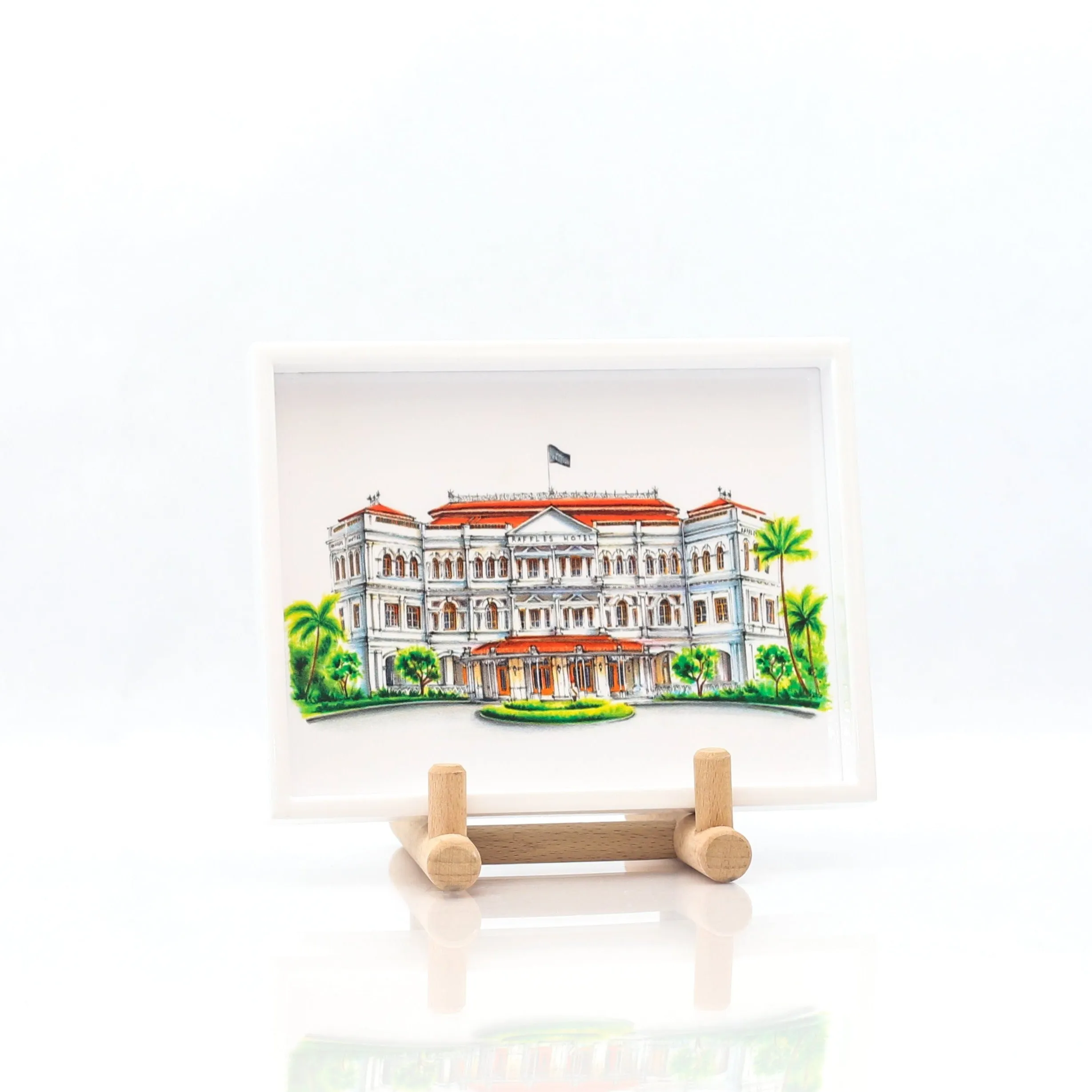 White Lacquer Trinket Tray - Raffles Hotel