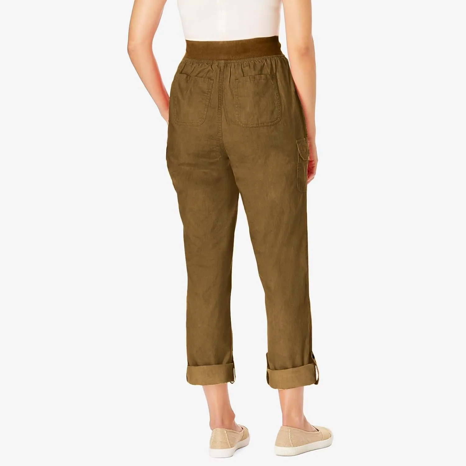 Women Cargo Pants - Straight Wide Leg Trousers with Pockets High Waist Slim Fit Sweatpants Lightweight Buckle Joggers