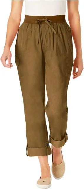 Women Cargo Pants - Straight Wide Leg Trousers with Pockets High Waist Slim Fit Sweatpants Lightweight Buckle Joggers